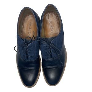 Good preowned condition
Navy Blue leather /suede ALDO Brilaniel Casual shoes